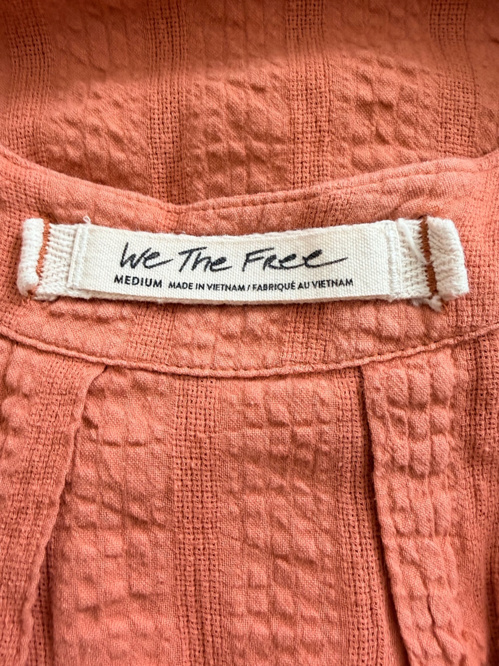 We The Free Button-Front Puff Sleeve Top - Rust - Picture 6 of 6